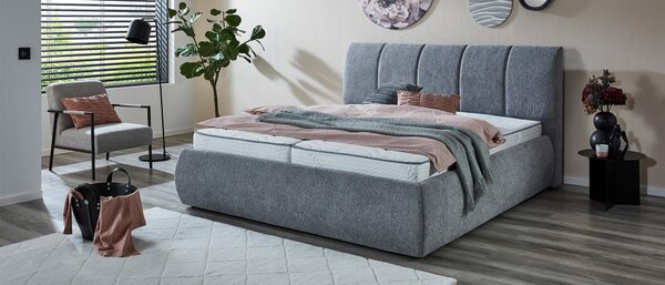 ČALOUNĚNÁ POSTEL, 180/200 cm, barvy stříbra Carryhome - Manželské postele, Online Only