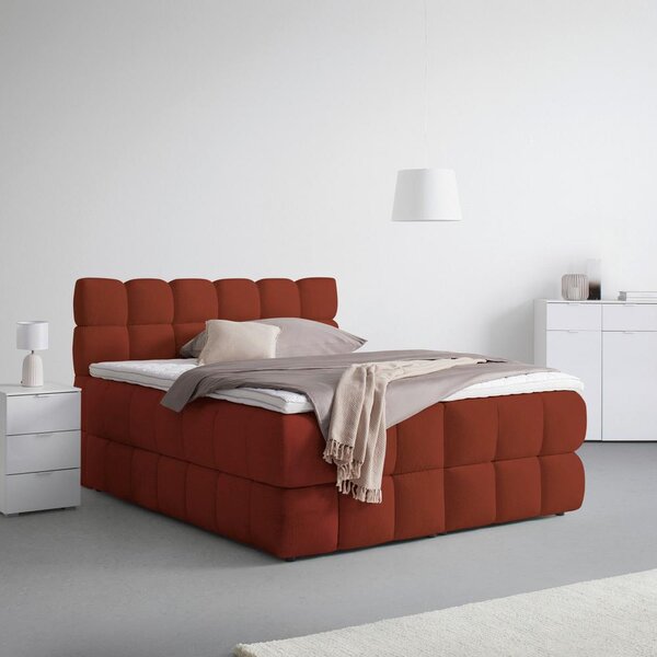 Boxspring postel BUBBLE BOX 160/200 cm, rezavá