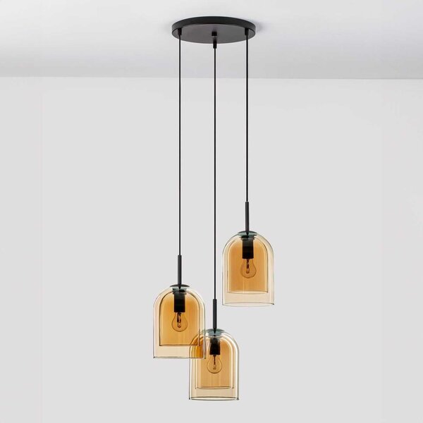Nova Luce Velor trio E27 skleněné závěsné svítidlo Zlatá
