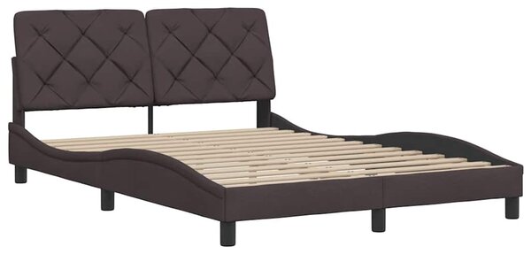 Rám postele bez matrace tmavě hnědá 120 x 200 cm textil 3310590