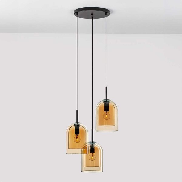 Nova Luce Velor trio E27 skleněné závěsné svítidlo Zlatá