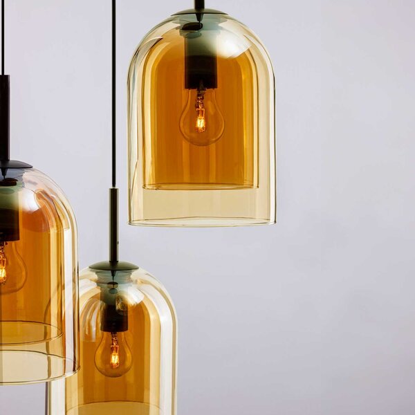 Nova Luce Velor trio E27 skleněné závěsné svítidlo Zlatá