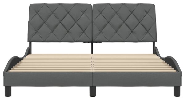 Rám postele bez matrace tmavě šedý 160 x 200 cm textil 3310609