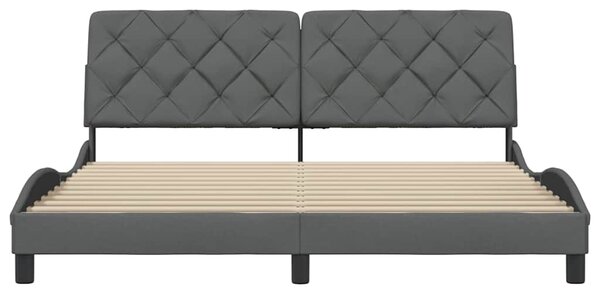 Rám postele bez matrace tmavě šedý 180 x 200 cm textil 3310616