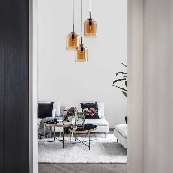 Nova Luce Velor trio E27 skleněné závěsné svítidlo Zlatá