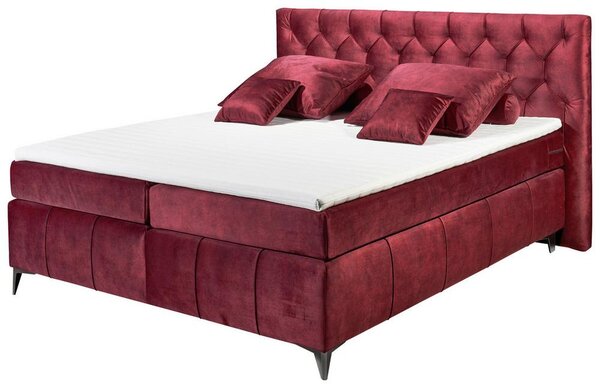 Boxspring postel Pembroke, 180x200, vínová