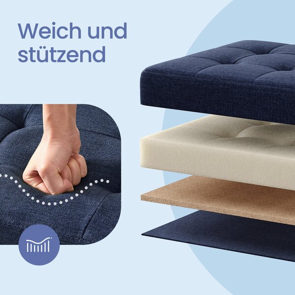 SEDACÍ BOX, textil, kompozitní dřevo, 110/38/38 cm - Taburety, Online Only