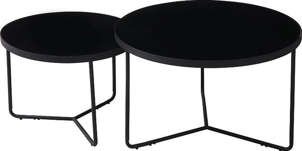 Casarredo Kulatý konferenční stolek MOLY sada 2 kusů, černá/černý kov