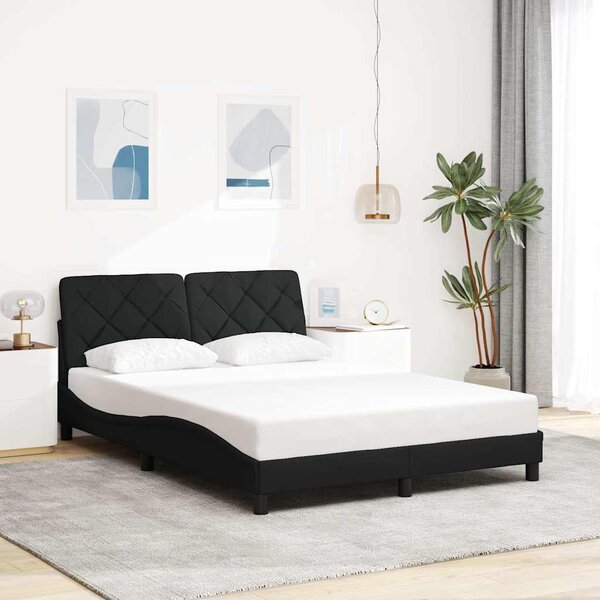 Rám postele s LED bez matrace černý 140x190 cm Látka 3310666
