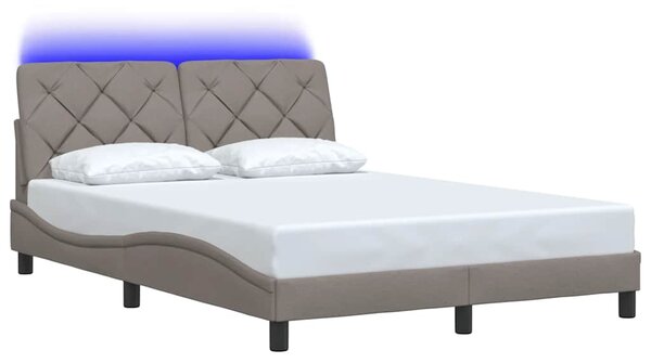 Rám postele s LED bez matrace Taupe 140x190 cm Látka 3310668