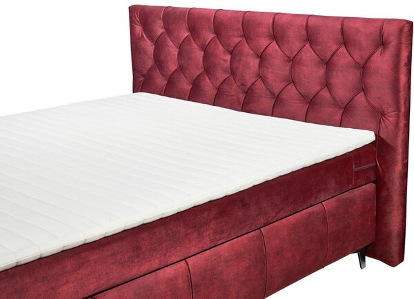 Boxspring postel Pembroke, 180x200, vínová