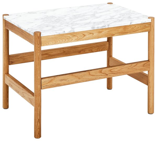 KONFERENČNÍ STOLEK, přírodní barvy, bílá, dřevo, kámen, 60/42/40 cm MID.YOU - Konferenční stolky, Online Only