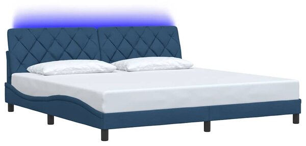 Rám postele s LED bez matrace Modrá 200x200 cm Látka 3310698