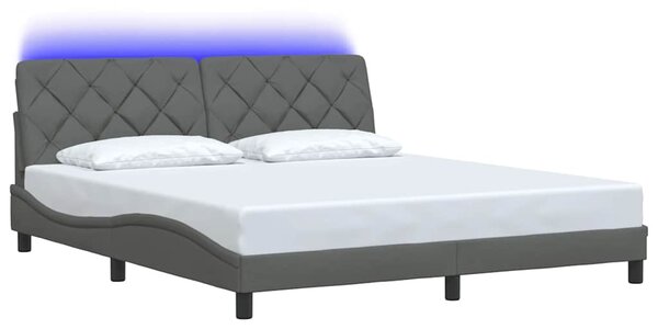 Rám postele s LED bez matrace Tmavě šedá 180x200 cm Látka 3310686