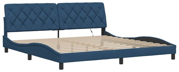 Rám postele s LED bez matrace Modrá 200x200 cm Látka 3310698