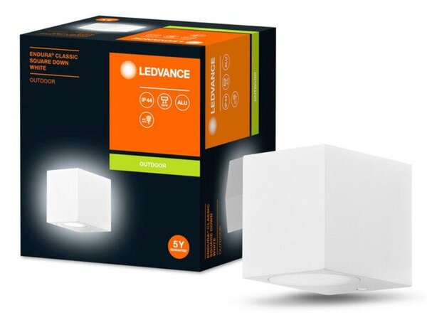 LEDVANCE venkovní nástěnné svítidlo ENDURA Classic Square Down bílá 4058075763661