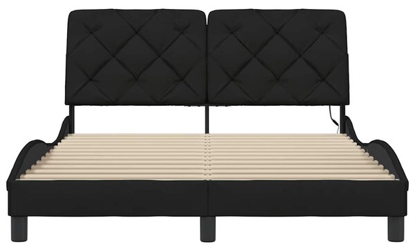 Rám postele s LED bez matrace černý 140x190 cm Látka 3310666
