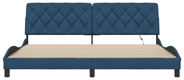 Rám postele s LED bez matrace Modrá 200x200 cm Látka 3310698