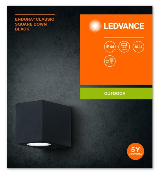 LEDVANCE venkovní nástěnné svítidlo ENDURA Classic Square Down černá 4058075763623