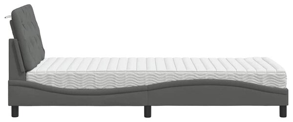 Postel s matrací tmavě šedá 80 x 200 cm textil 3310700