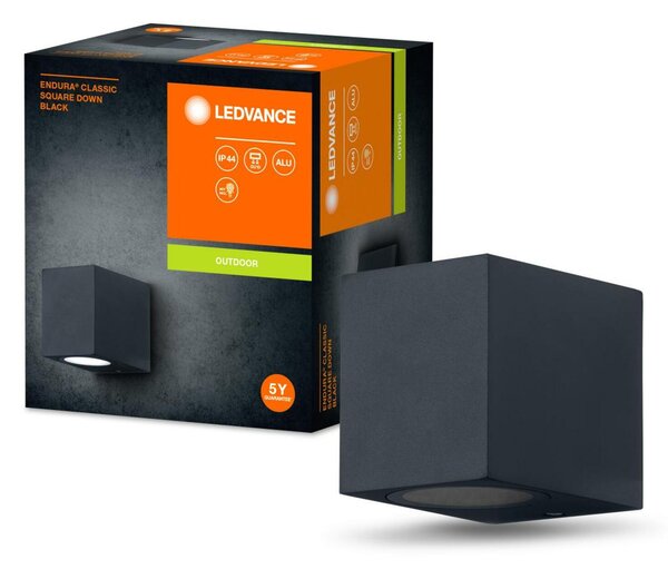 LEDVANCE venkovní nástěnné svítidlo ENDURA Classic Square Down černá 4058075763623