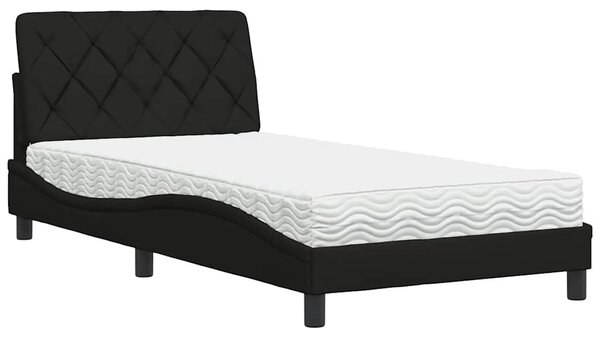 Postel s matrací černá 100 x 200 cm textil 3310722
