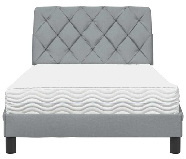 Postel s matrací světle šedá 100 x 200 cm textil 3310720