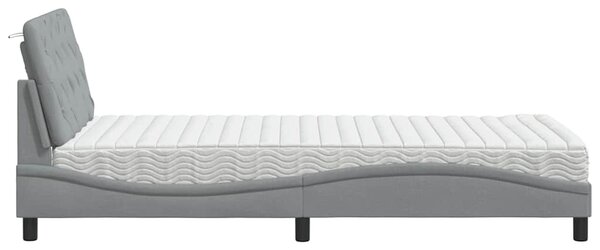 Postel s matrací světle šedá 100 x 200 cm textil 3310720