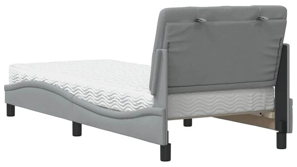 Postel s matrací světle šedá 90 x 190 cm textil 3310706