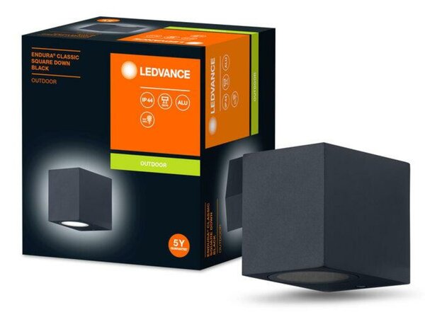 LEDVANCE venkovní nástěnné svítidlo ENDURA Classic Square Down černá 4058075763623