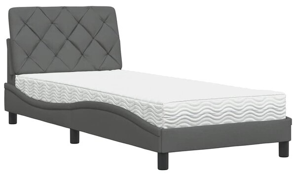 Postel s matrací tmavě šedá 80 x 200 cm textil 3310700
