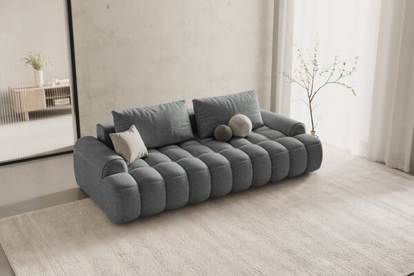 Cosmopolitan Design Šedá rozkládací pohovka Linz 250 cm