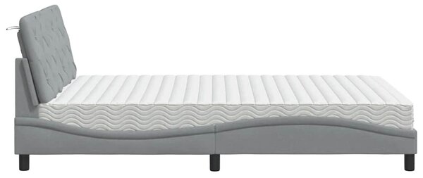 Postel s matrací světle šedá 120 x 200 cm textil 3310727