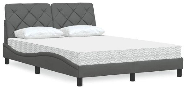 Postel s matrací tmavě šedá 120 x 200 cm textil 3310728