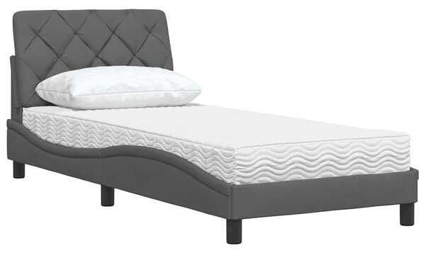 Postel s matrací tmavě šedá 80 x 200 cm textil 3310700