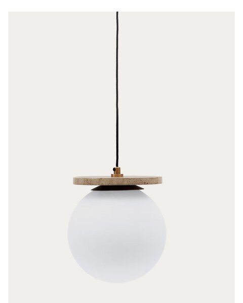 Bílé závěsné svítidlo se skleněným stínidlem ø 20 cm Malachi – Kave Home