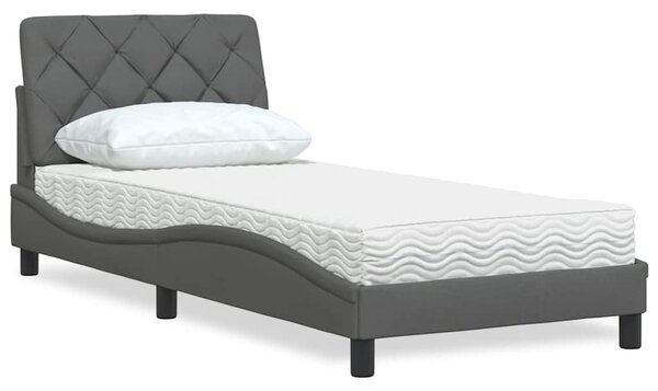 Postel s matrací tmavě šedá 80 x 200 cm textil 3310700