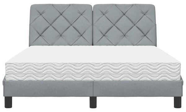 Postel s matrací světle šedá 120 x 200 cm textil 3310727