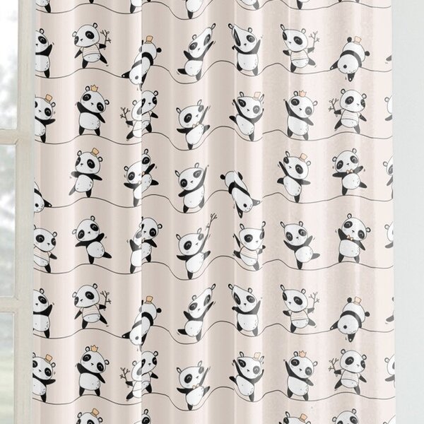 Goldea dětský bavlněný závěs - vzor tančící pandy 140x150 cm