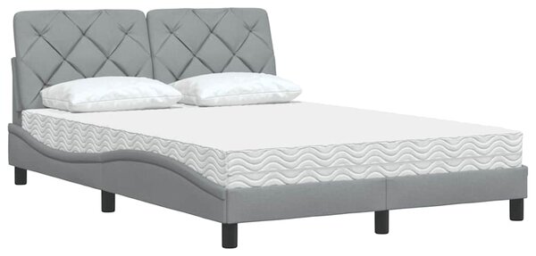 Postel s matrací světle šedá 120 x 200 cm textil 3310727