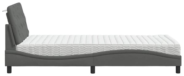 Postel s matrací tmavě šedá 100 x 200 cm textil 3310721