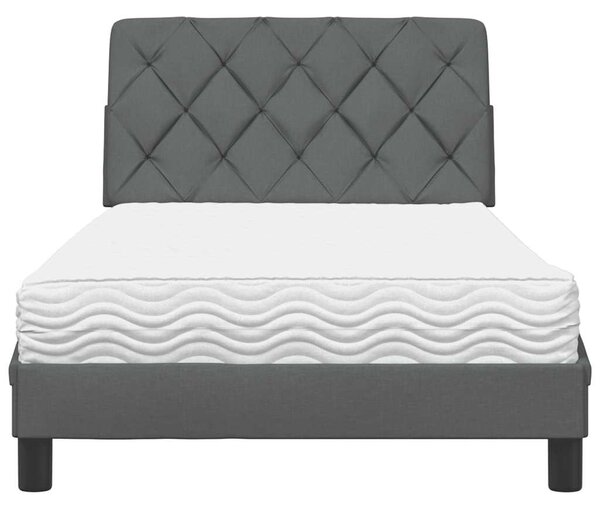Postel s matrací tmavě šedá 100 x 200 cm textil 3310721