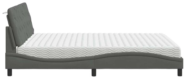 Postel s matrací tmavě šedá 160 x 200 cm textil 3310749