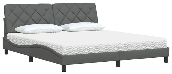 Postel s matrací tmavě šedá 180 x 200 cm textil 3310756