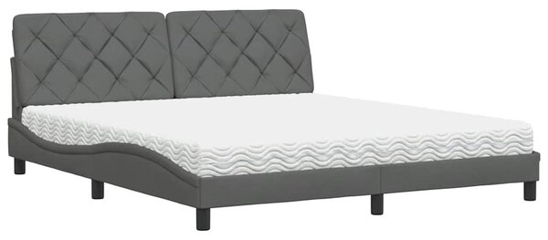 Postel s matrací tmavě šedá 180 x 200 cm textil 3310756