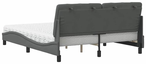 Postel s matrací tmavě šedá 160 x 200 cm textil 3310749