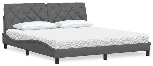 Postel s matrací tmavě šedá 180 x 200 cm textil 3310756