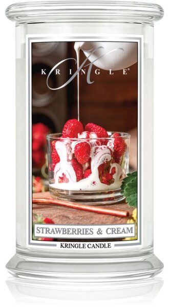 Kringle Candle Classic Strawberries & Cream vonná svíčka 623 g