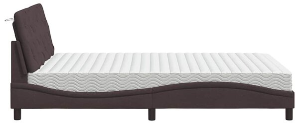 Postel s matrací tmavě hnědá 120 x 200 cm textil 3310730
