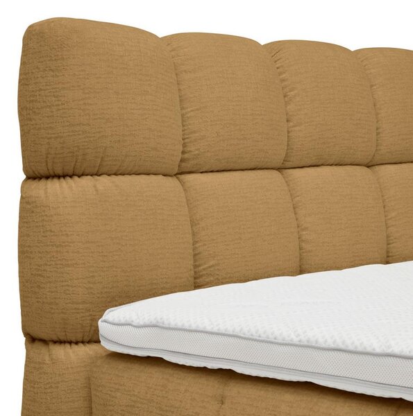 Boxspring postel BUBBLE BOX 160/200 cm, hořčicově žlutá